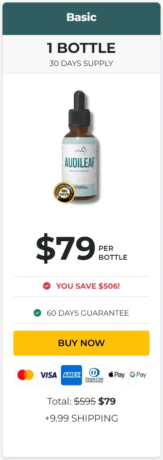 Buy AudiLeaf 1 bottle — 30 day supply hearing and cognitive support