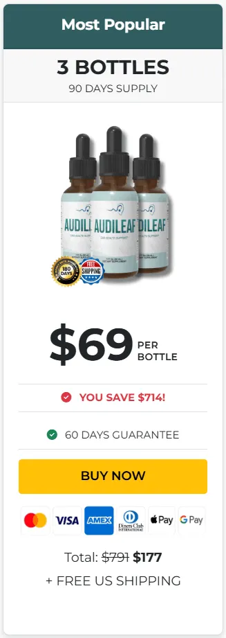 Buy AudiLeaf 3 bottles — 90 day supply cognitive support supplement